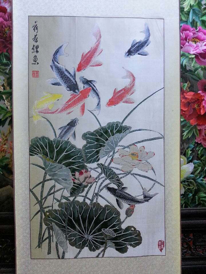 荷花鲤鱼蜀锦